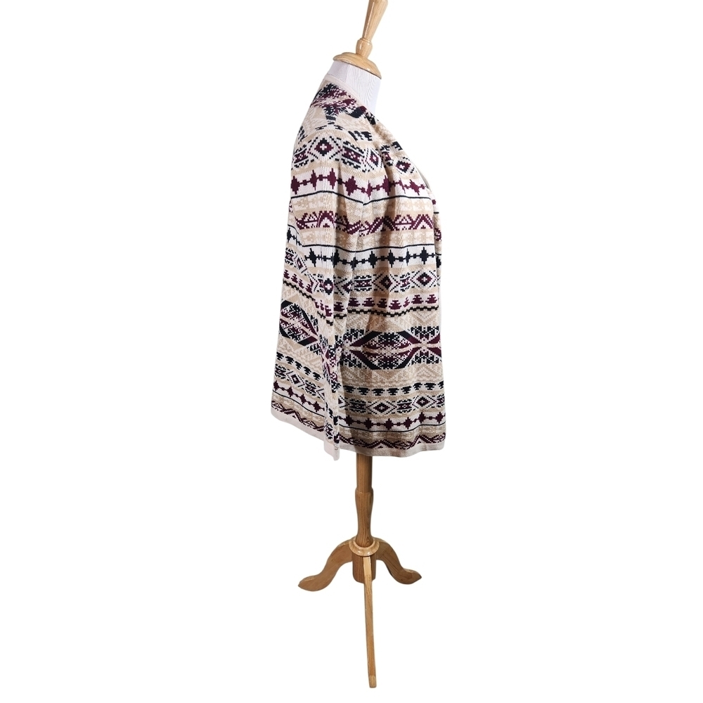 Lucky Brand Women's Aztec Open Cardigan Sweater Long Sleeve, Sz S - Picture 4 of 9